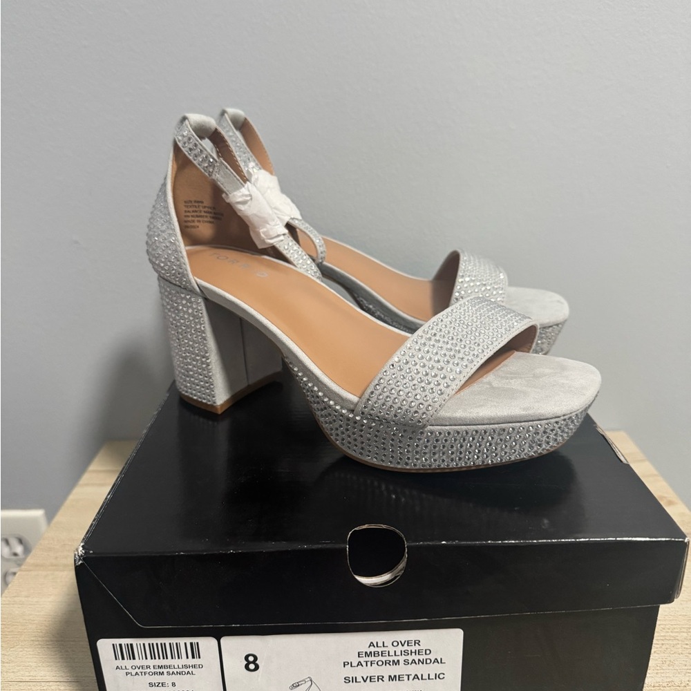 Torrid Silver Metallic Platform Sandals
